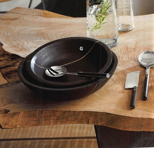 Roost Ebonized Wood Bowls