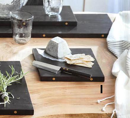 Roost Ebonized Wood Square Serving Boards