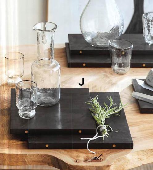 Roost Ebonized Wood Square Serving Boards