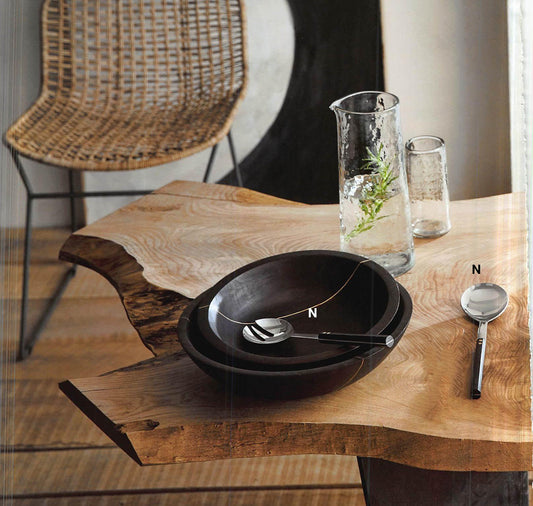 Roost Ebonized Wood Salad Servers - Set Of 2