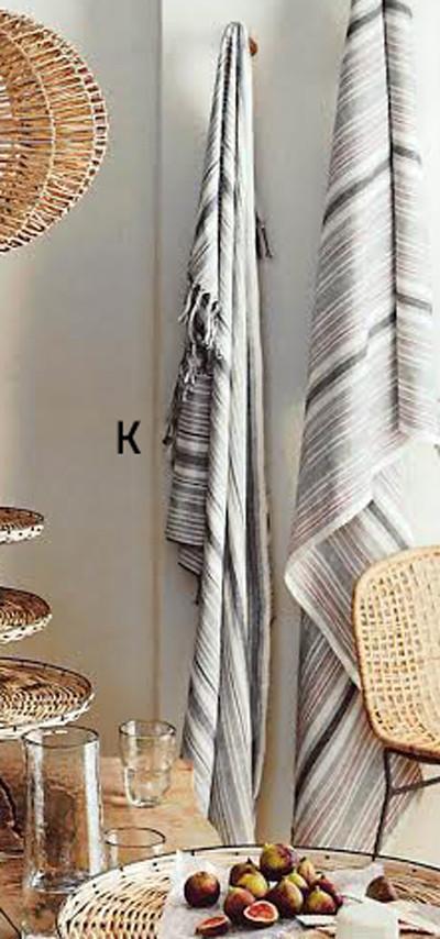 Roost Akha Striped Collection Throws