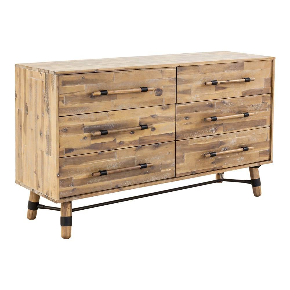 Moe's Home Collection Hudson 6 Drawer Low Dresser