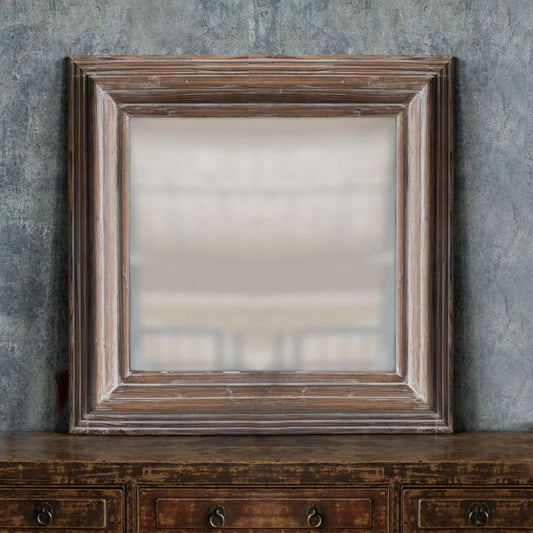 Vagabond Vintage Washed Grey Square Frame Mirror