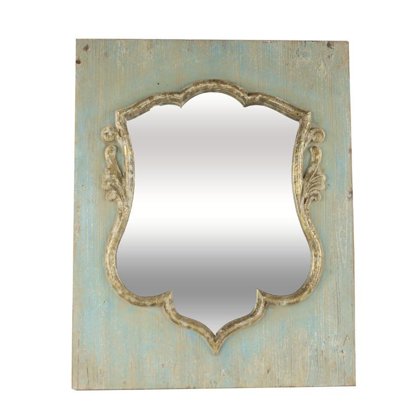 Vagabond Vintage Distressed Wood Shield Mirror