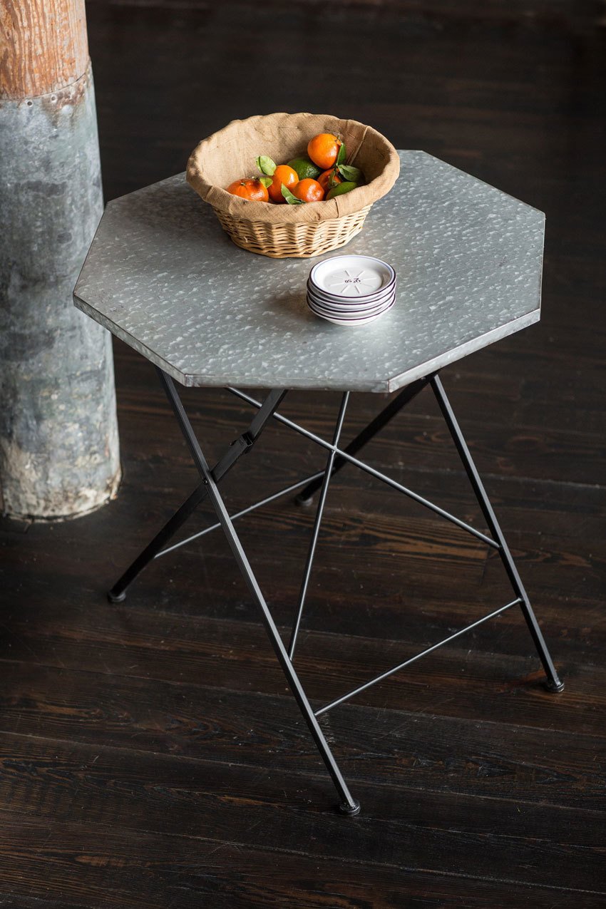 Vagabond Vintage Zinc Hexagonal Folding Table