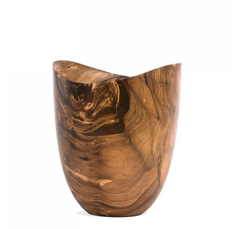 Gold Leaf Design Group Mochaware Cachepot Wood