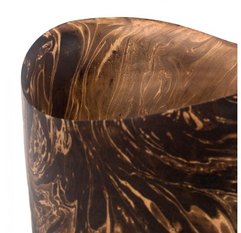 Gold Leaf Design Group Mochaware Cachepot Wood