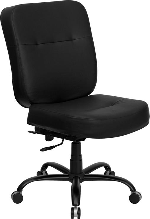 Flash Furniture Hercules Series 400 Lb. Capacity Big & Tall Black Leather Executive Swivel Office Chair With Extra Wide Seat