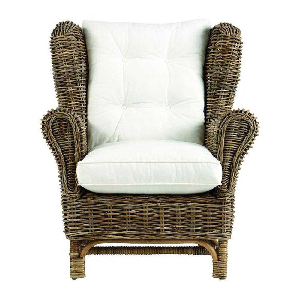 Padma's Plantation Wing Chair- Kubu-With White Cushion