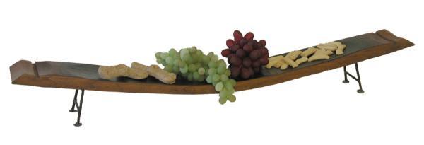 2-Day Designs Wine Stave Server W/ Iron Feet