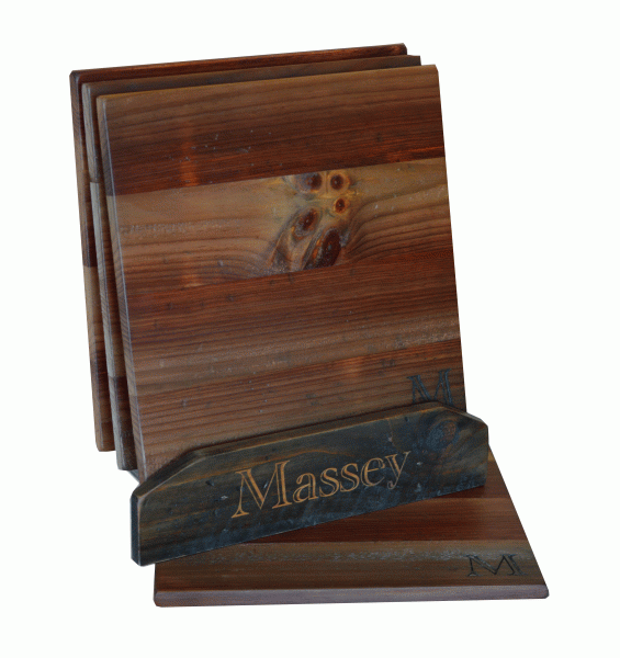 2-Day Designs Personalized Wooden Placemats with Stand