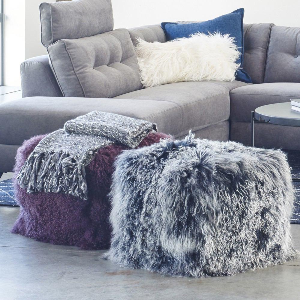 Moe's Home Collection Lamb Fur Pouf