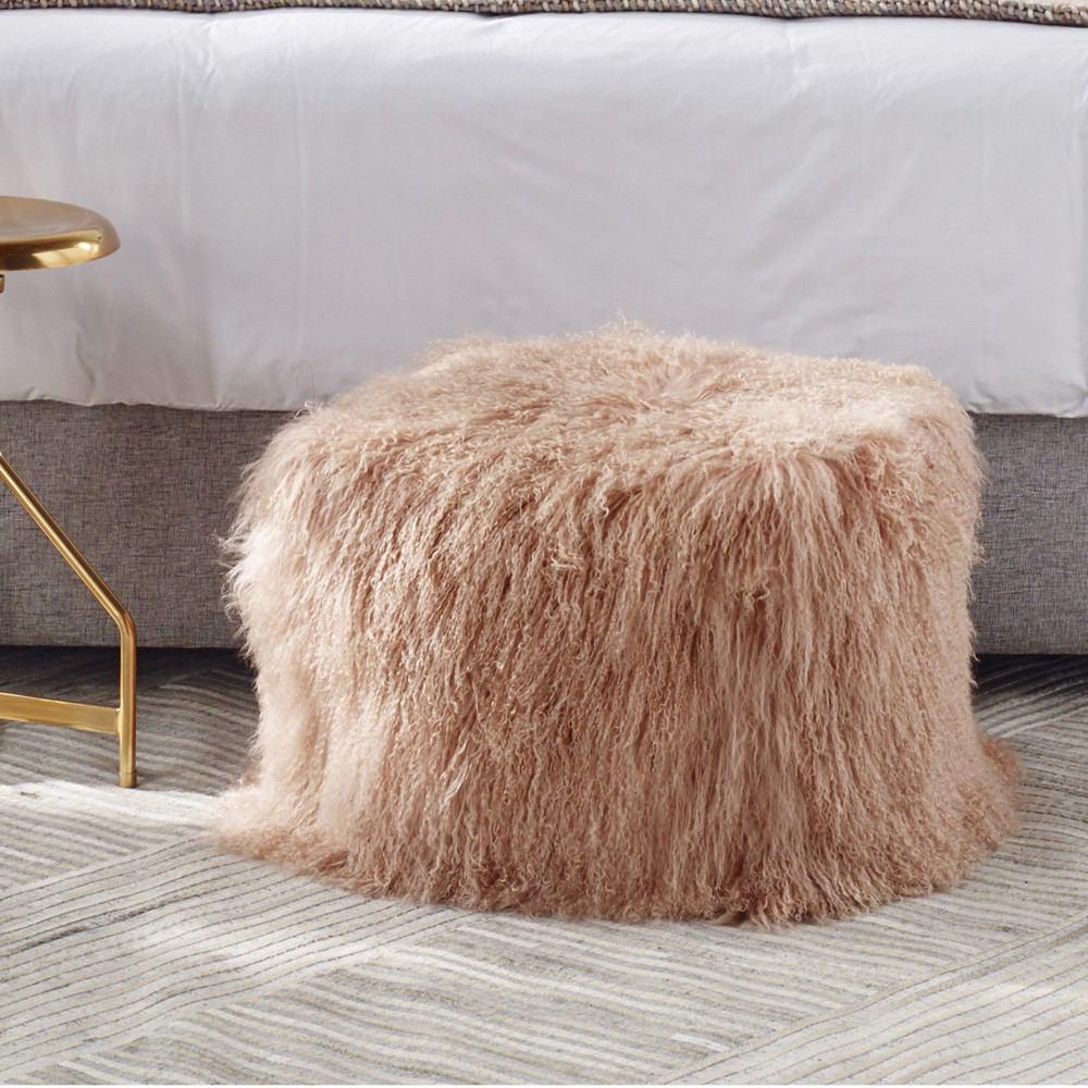 Moe's Home Collection Lamb Fur Pouf