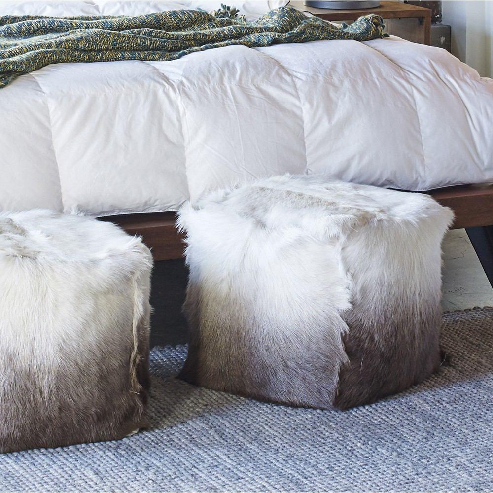 Moe's Home Collection Goat Fur Pouf - 16" Sq
