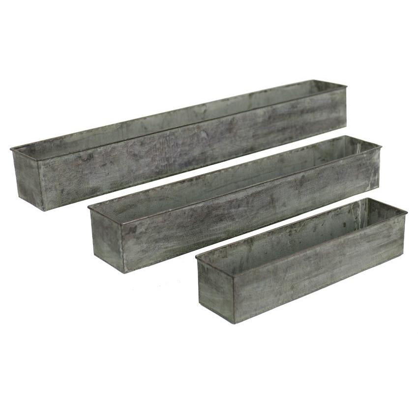 Vagabond Vintage Metal and Copper Finish Troughs - Set of 3