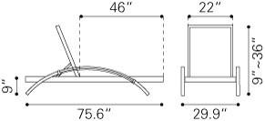 Zuo Metropolitan Chaise Lounge