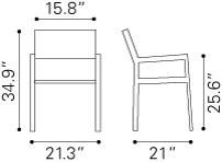 Zuo Metropolitan Dining Arm Chair - Set Of 2