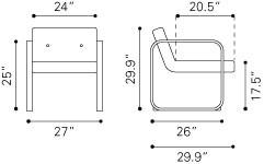 Zuo Varietal Arm Chair