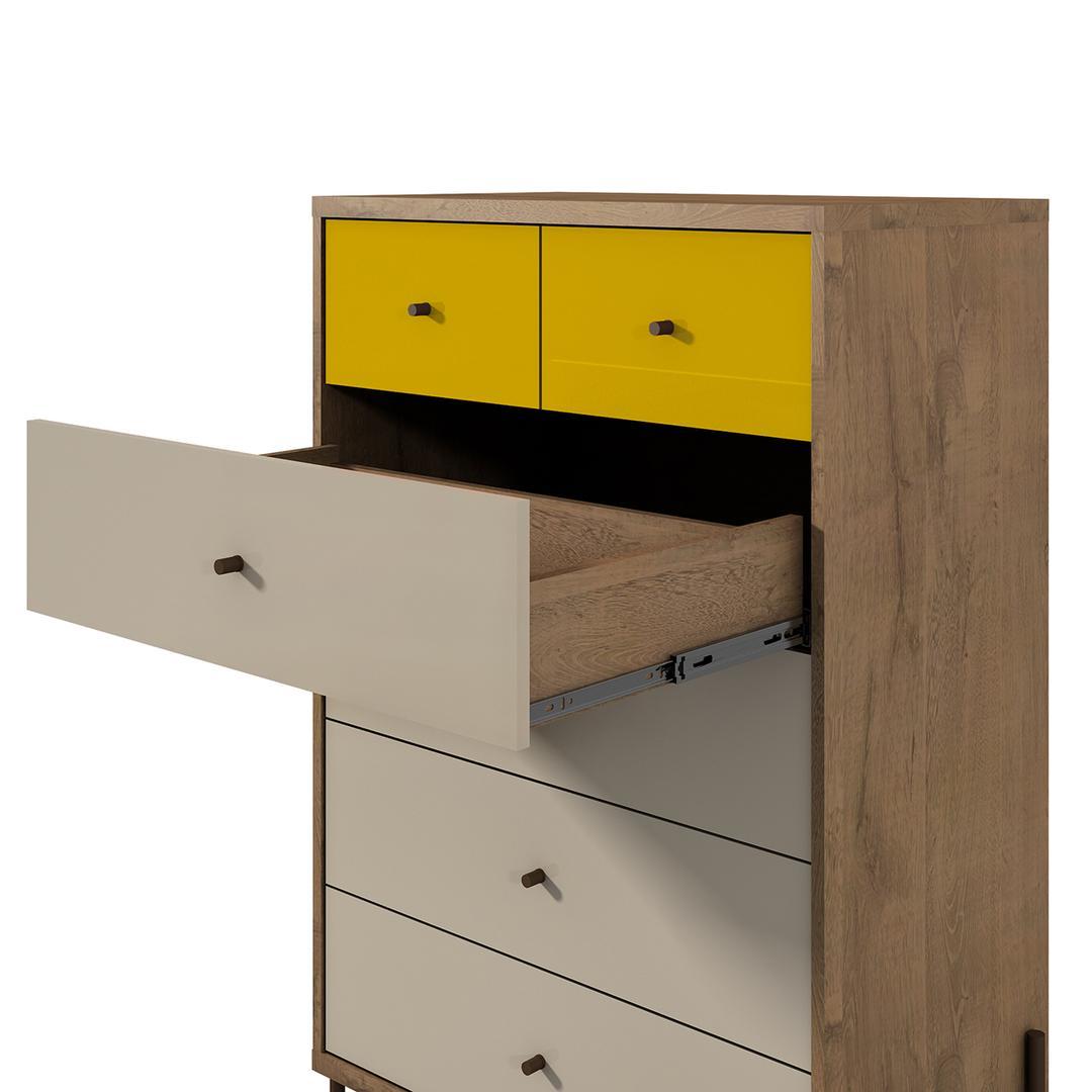 Manhattan Comfort Joy 48.43" Tall Dresser with 6 Full Extension Drawers