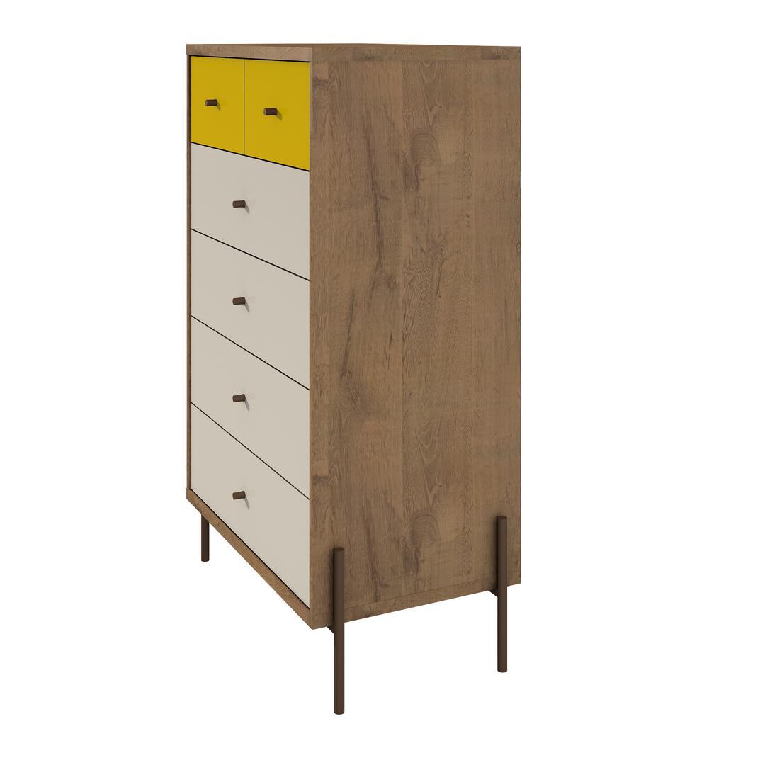 Manhattan Comfort Joy 48.43" Tall Dresser with 6 Full Extension Drawers