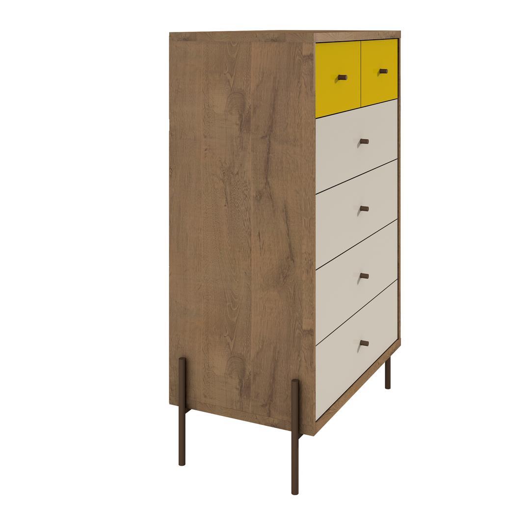 Manhattan Comfort Joy 48.43" Tall Dresser with 6 Full Extension Drawers