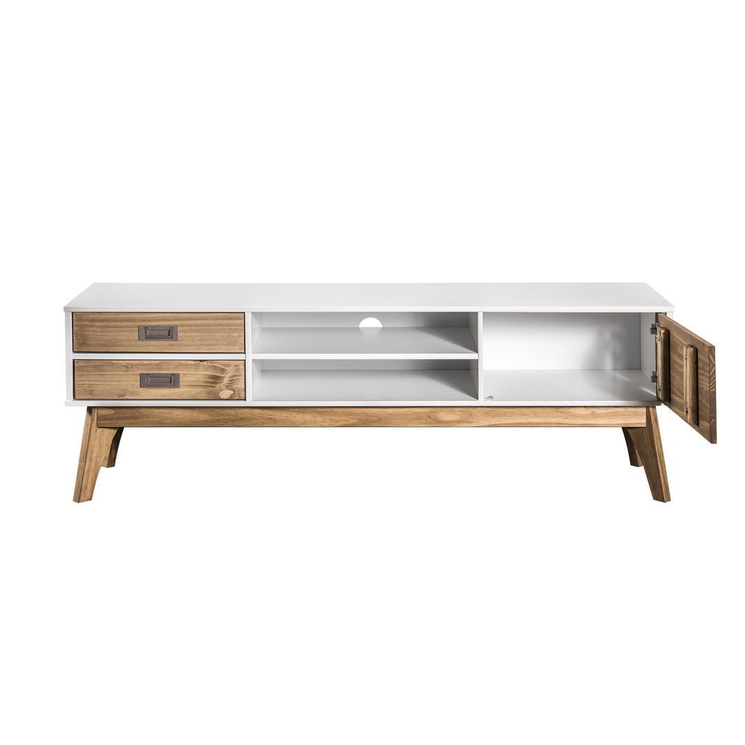 Manhattan Comfort Rustic Mid-Century Modern 3-Drawer Jackie 59.05" TV Stand