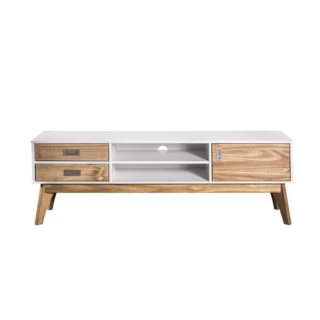 Manhattan Comfort Rustic Mid-Century Modern 3-Drawer Jackie 59.05" TV Stand