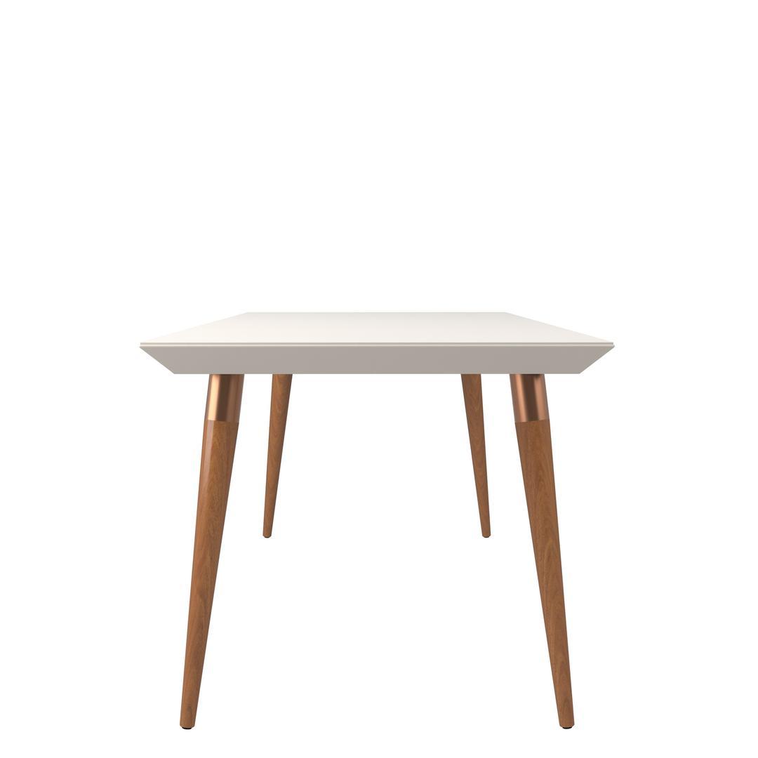 Manhattan Comfort Utopia 70.86" Modern Beveled Rectangular Dining Table with Glass Top