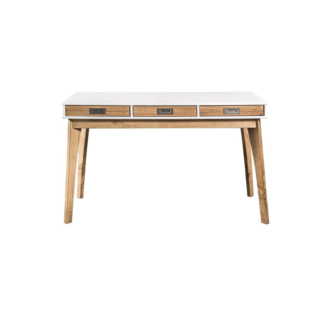 Manhattan Comfort Rustic Mid-Century Modern 3-Drawer Jackie Home Office Desk