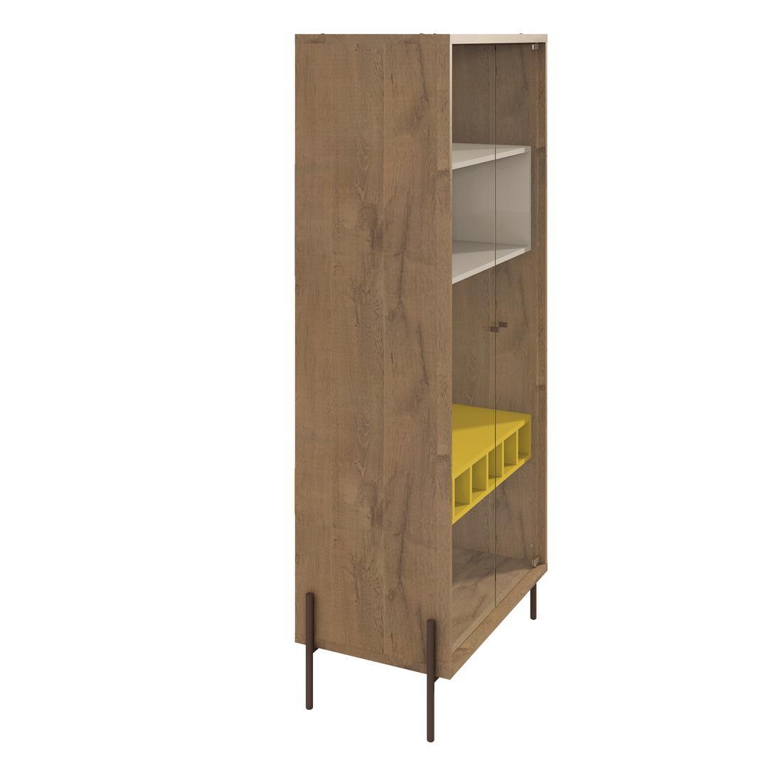 Manhattan Comfort Joy 8-Bottle Wine Cabinet with 4 Shelves