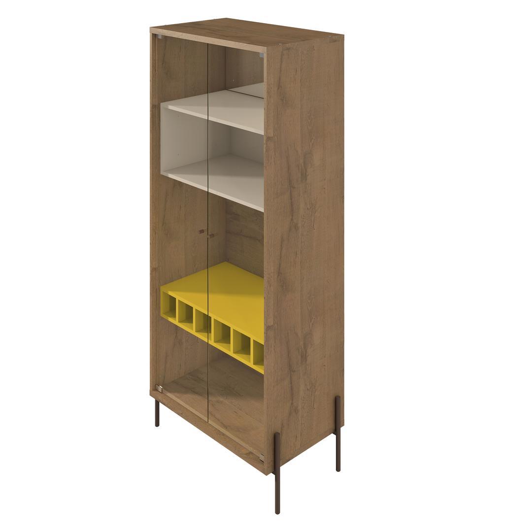 Manhattan Comfort Joy 8-Bottle Wine Cabinet with 4 Shelves