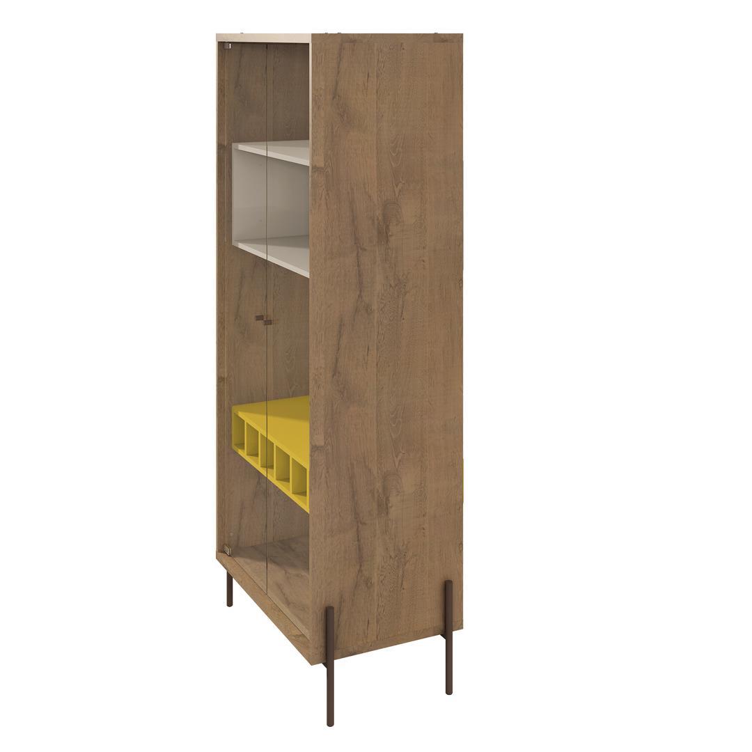 Manhattan Comfort Joy 8-Bottle Wine Cabinet with 4 Shelves