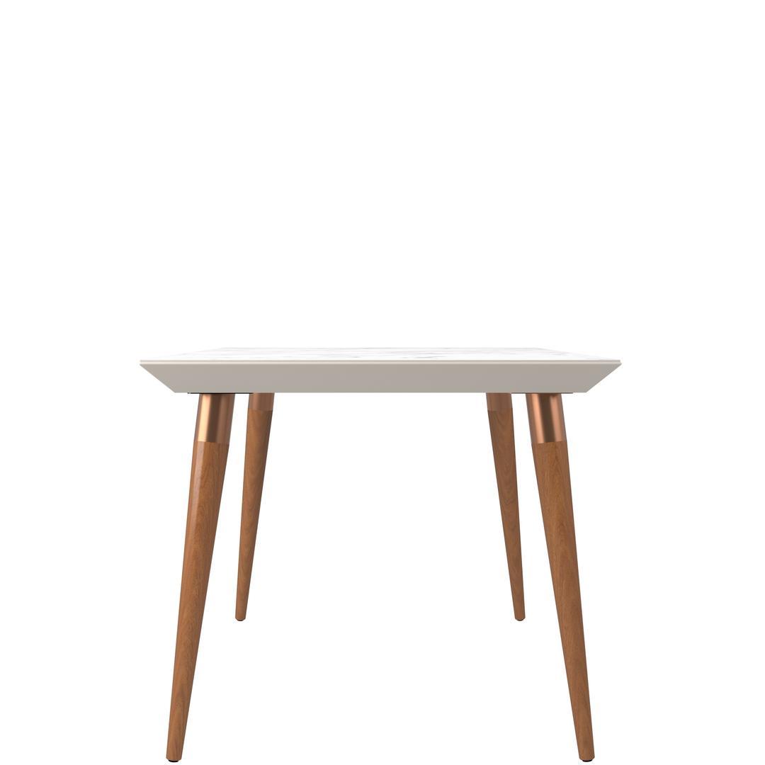 Manhattan Comfort Utopia 47.24" Modern Beveled Rectangular Dining Table with Glass Top
