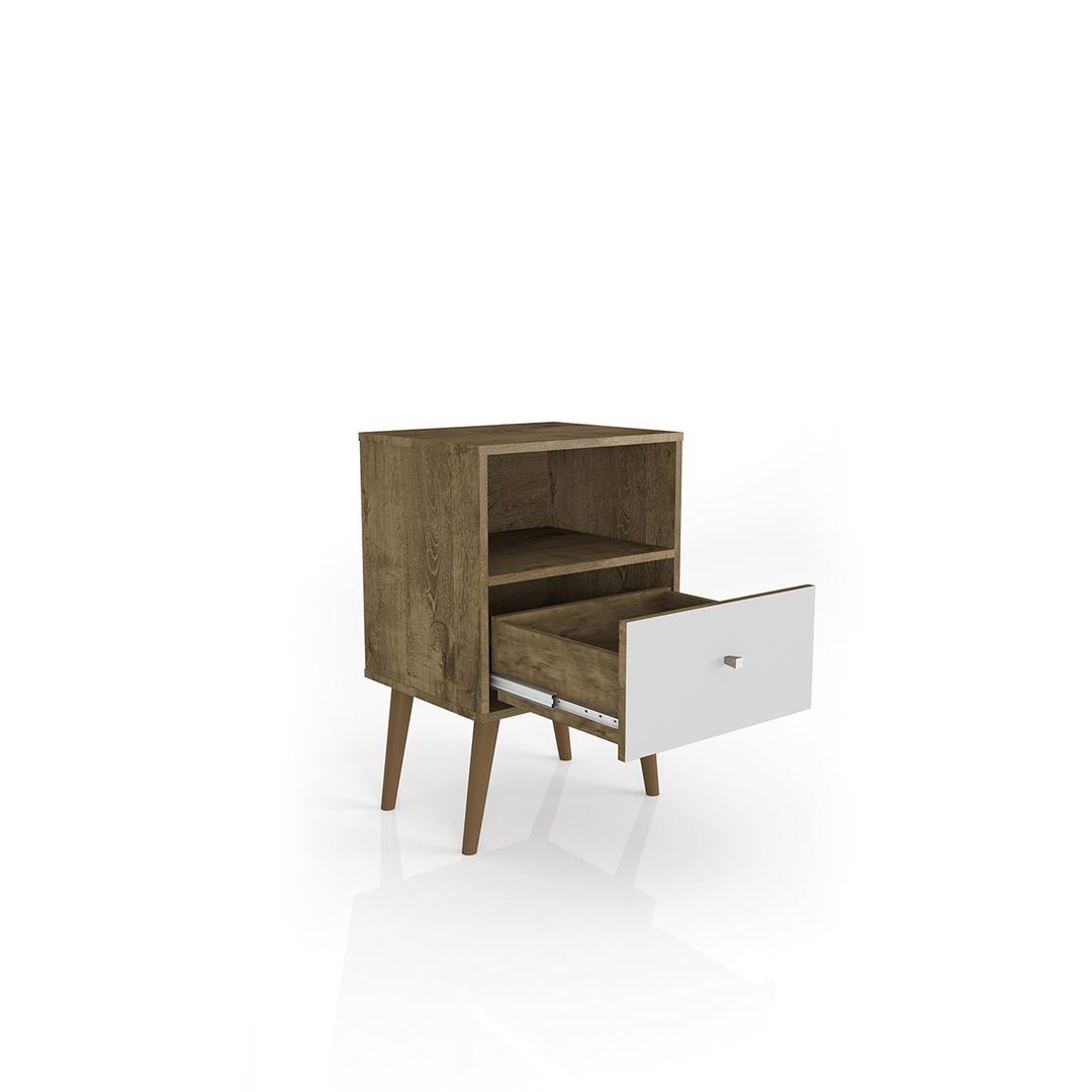 Manhattan Comfort Liberty Mid Century - Modern Nightstand 1.0 with 1 Cubby Space