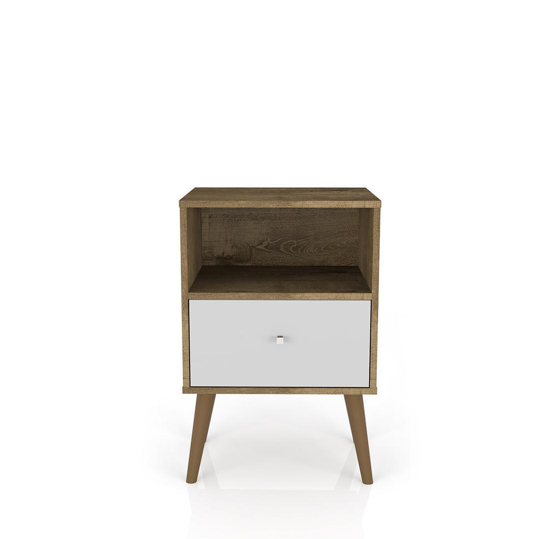 Manhattan Comfort Liberty Mid Century - Modern Nightstand 1.0 with 1 Cubby Space