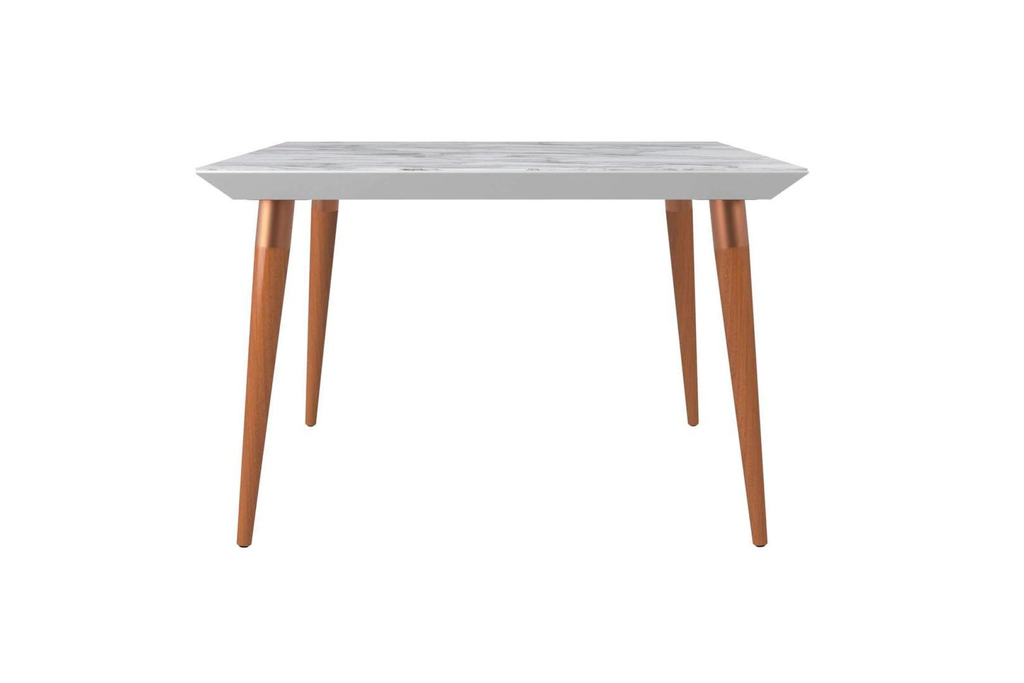 Manhattan Comfort Utopia 47.24" Modern Beveled Rectangular Dining Table with Glass Top