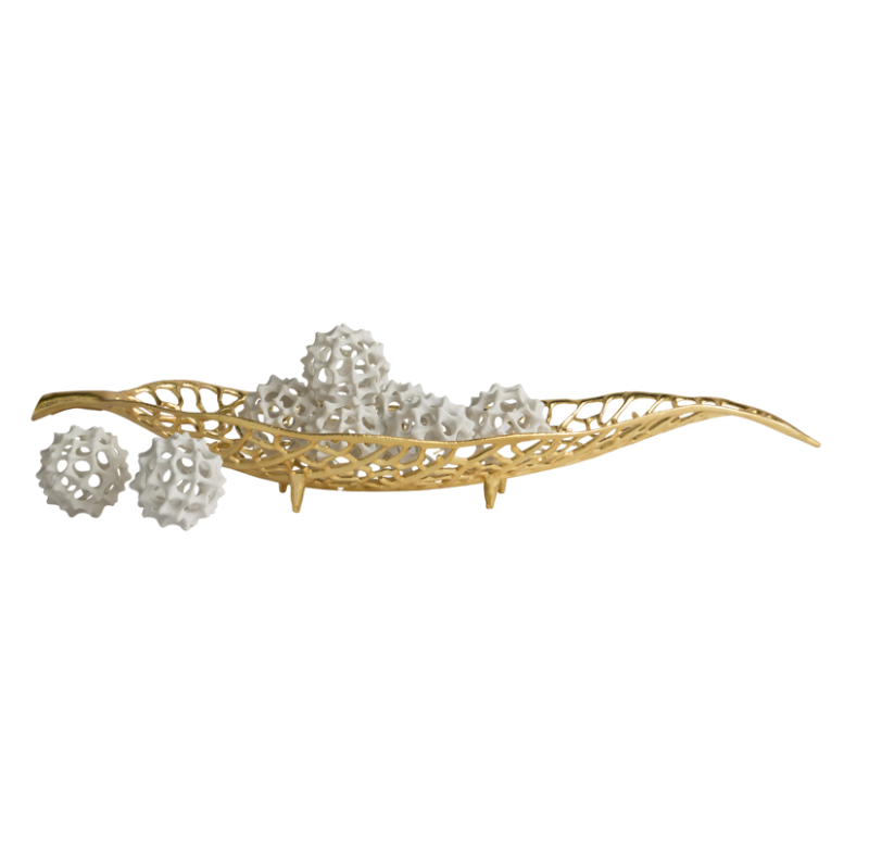 Gold Leaf Design Group Skeleton Leaf Bowl