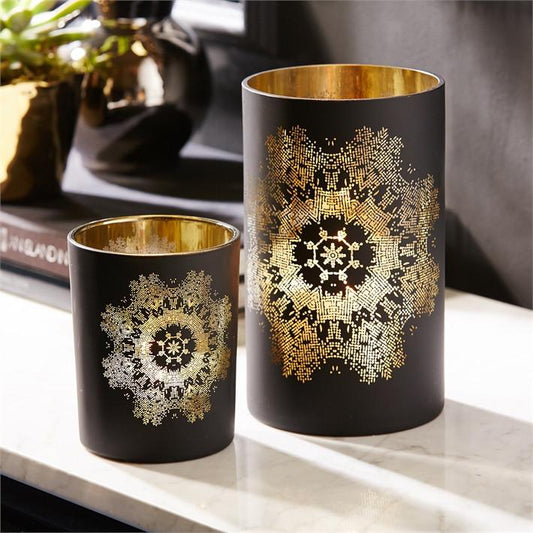 Tozai Home S/2 Printed Candleholders - Set of 3