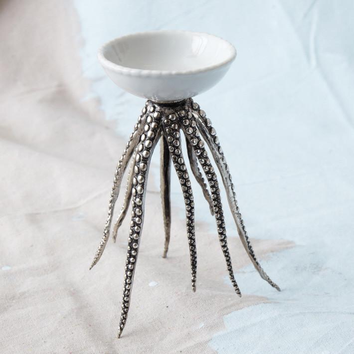 Tozai Home Silver ­ Plated Octopus Pillar Candleholder