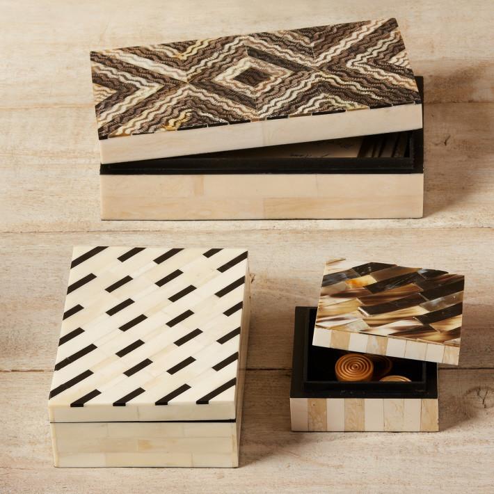 Tozai Home A/3 Bone Art Covered Boxes