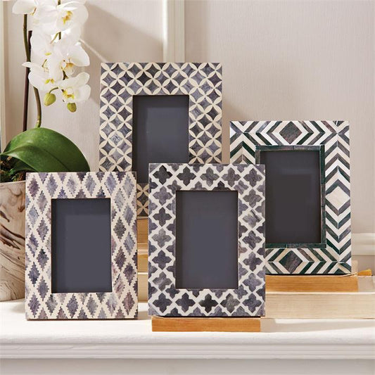 Tozai Home 4" x 6" Slate Frame Set/4 Patterns