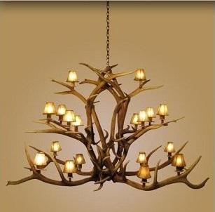 Antlerworx 18 Light Elk Fallow Majestic Antler Chandelier (AWC-11)