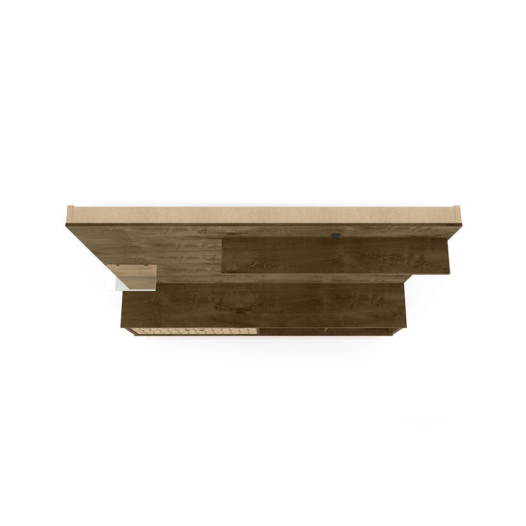 Manhattan Comfort Liberty 70.87" Freestanding Entertainment Center with Overhead shelf