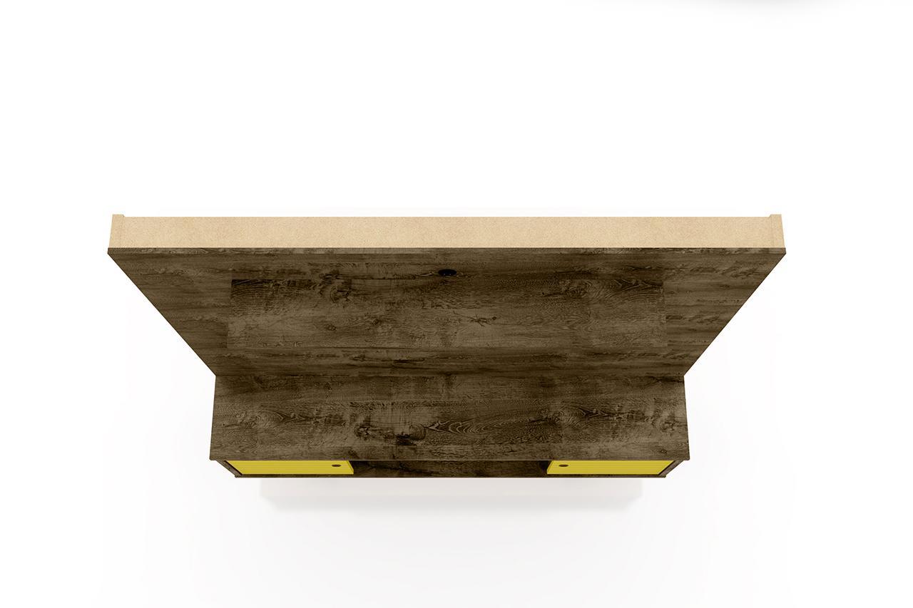 Manhattan Comfort Liberty 63" Freestanding Entertainment Center with Overhead shelf