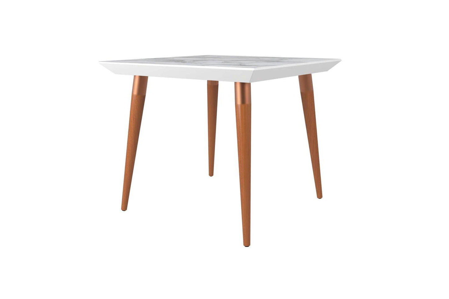 Manhattan Comfort Utopia 35.43" Modern Beveled Square Dining Table with Glass Top