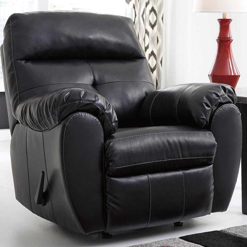 Flash Furniture Benchcraft Bastrop Rocker Recliner In Midnight Durablend