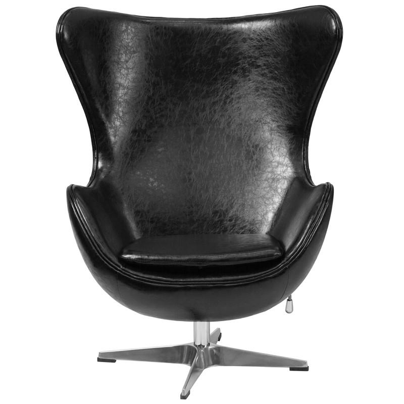 Flash Furniture Leather Egg Chair With Tilt-Lock Mechanism