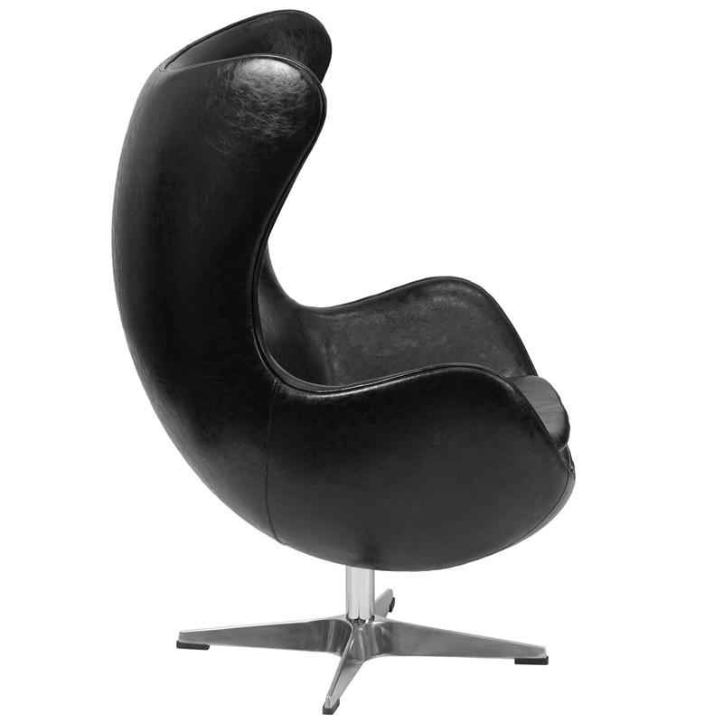 Flash Furniture Leather Egg Chair With Tilt-Lock Mechanism