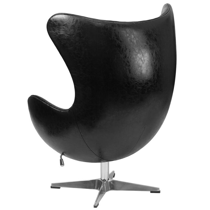 Flash Furniture Leather Egg Chair With Tilt-Lock Mechanism