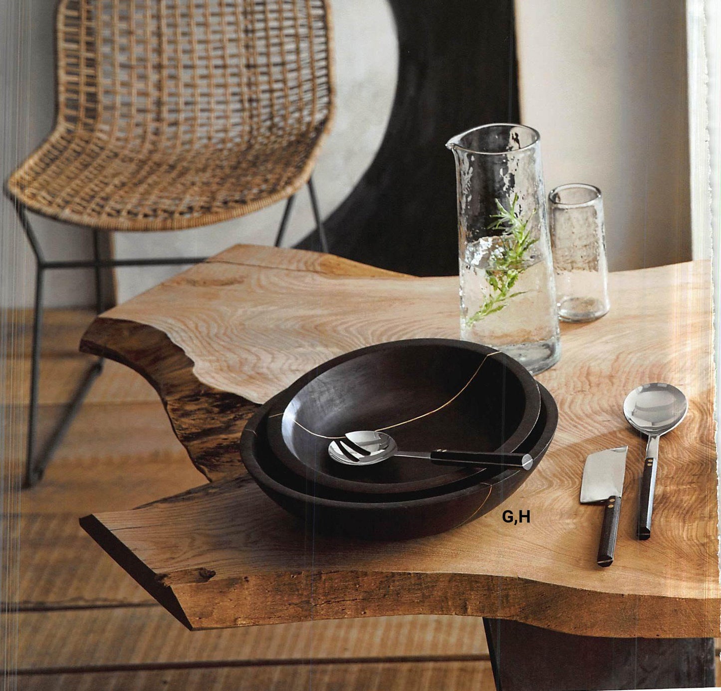 Roost Ebonized Wood Bowls